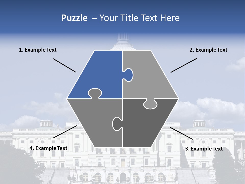 A White Building With A Blue Sky In The Background PowerPoint Template