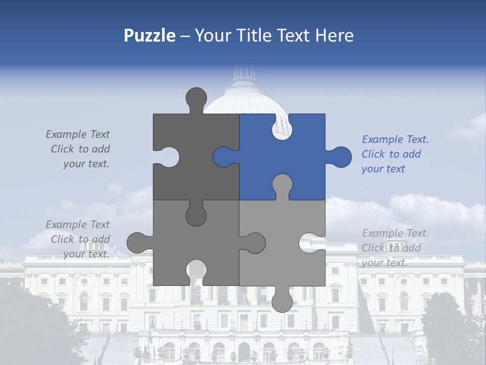 A White Building With A Blue Sky In The Background PowerPoint Template