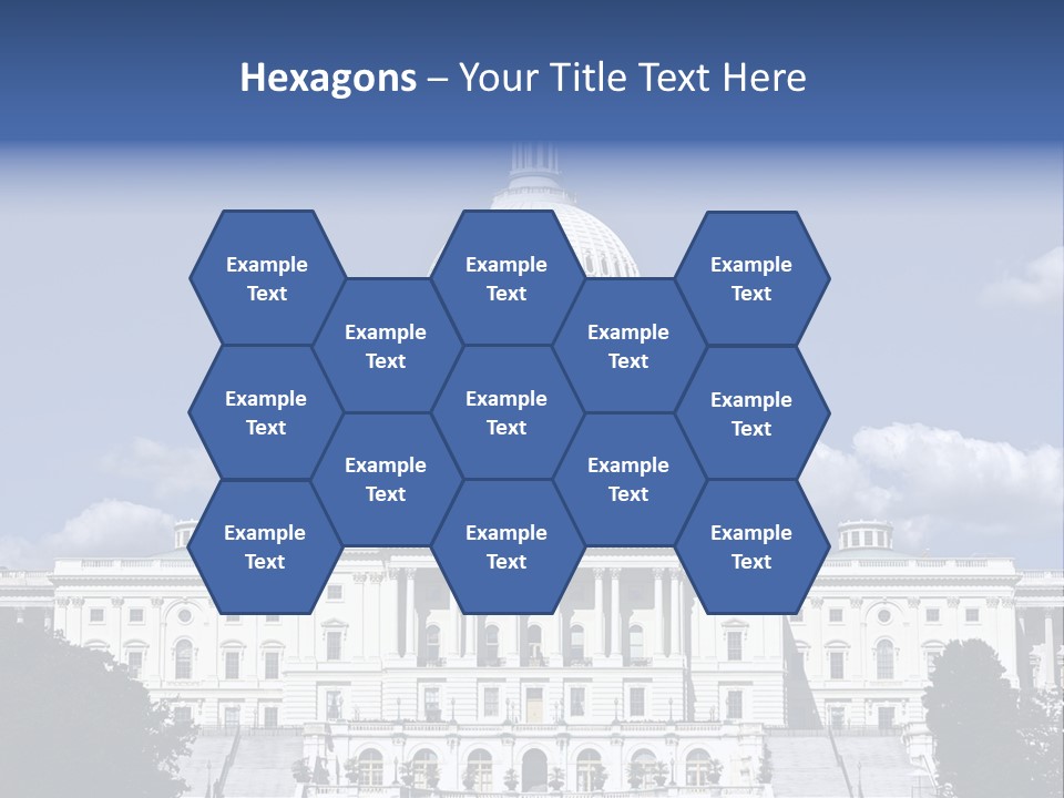 A White Building With A Blue Sky In The Background PowerPoint Template