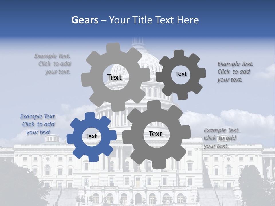 A White Building With A Blue Sky In The Background PowerPoint Template