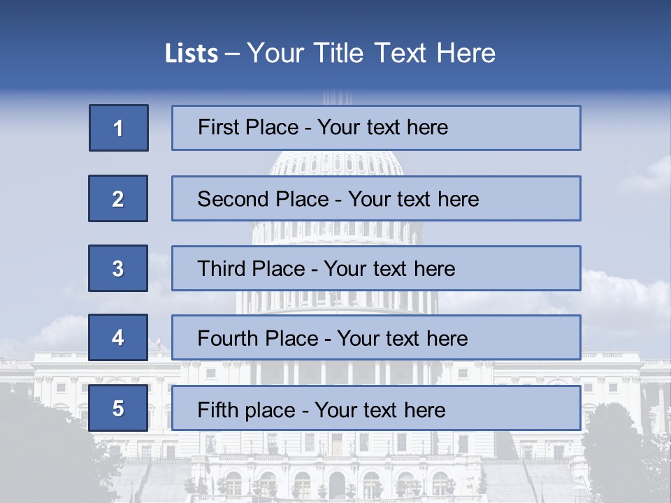 A White Building With A Blue Sky In The Background PowerPoint Template
