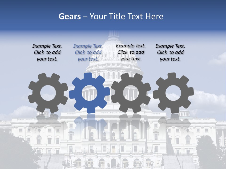 A White Building With A Blue Sky In The Background PowerPoint Template