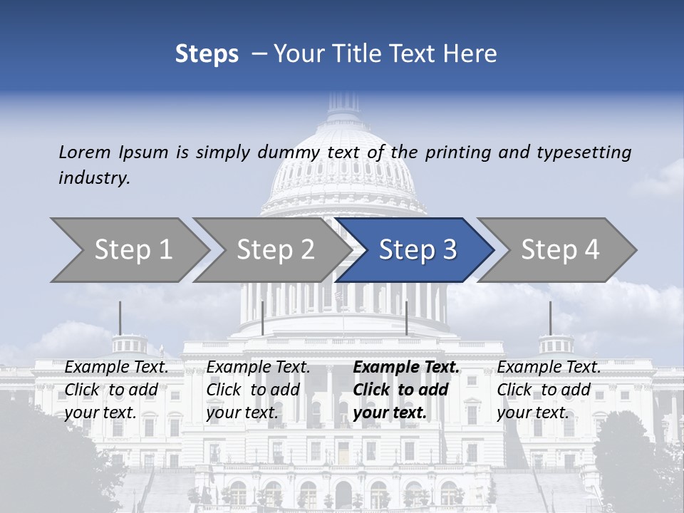 A White Building With A Blue Sky In The Background PowerPoint Template