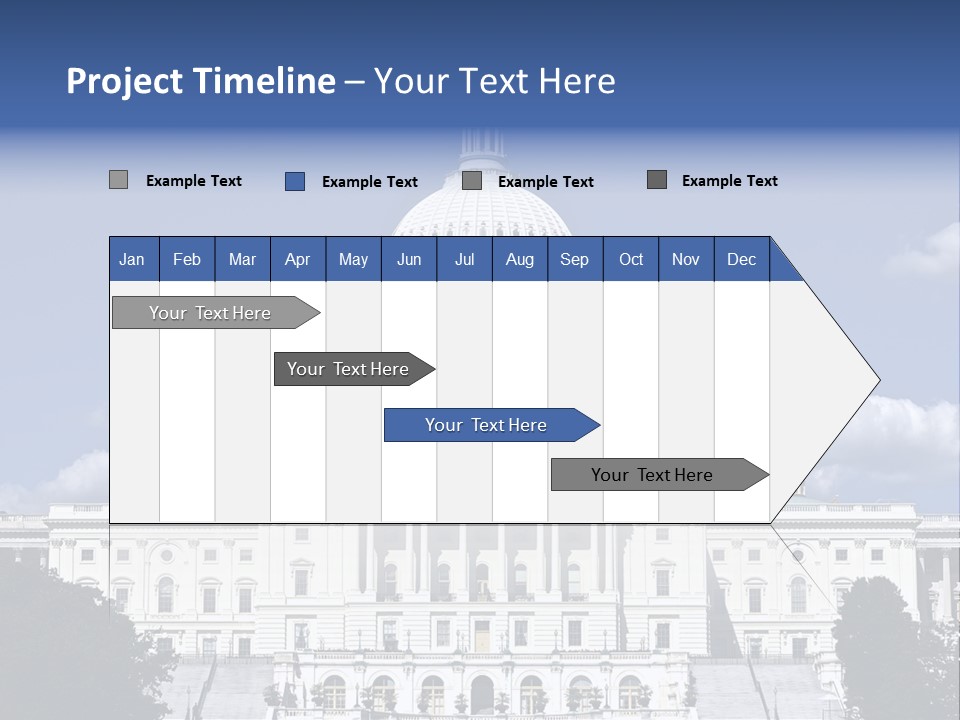 A White Building With A Blue Sky In The Background PowerPoint Template