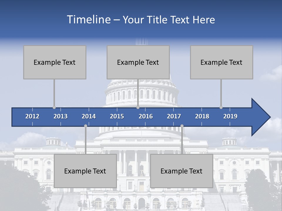 A White Building With A Blue Sky In The Background PowerPoint Template