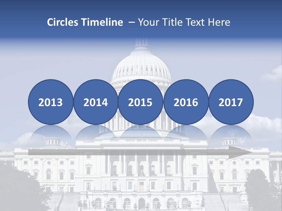 A White Building With A Blue Sky In The Background PowerPoint Template