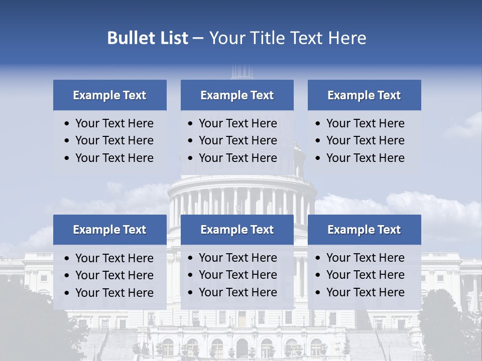 A White Building With A Blue Sky In The Background PowerPoint Template