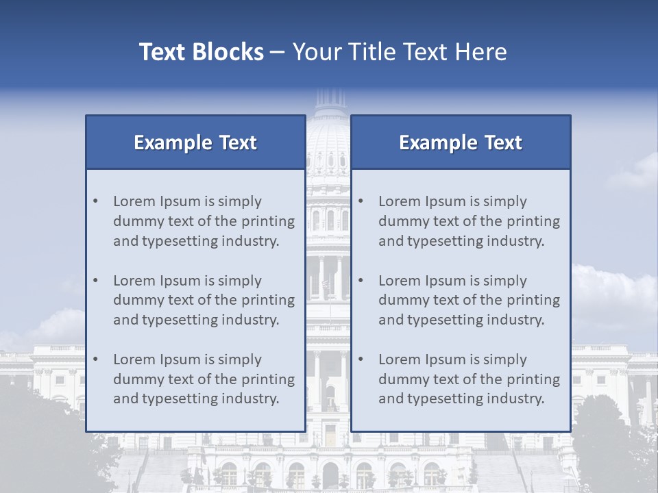 A White Building With A Blue Sky In The Background PowerPoint Template