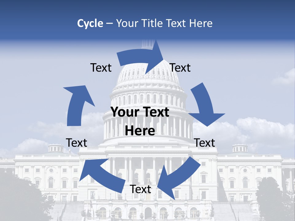 A White Building With A Blue Sky In The Background PowerPoint Template