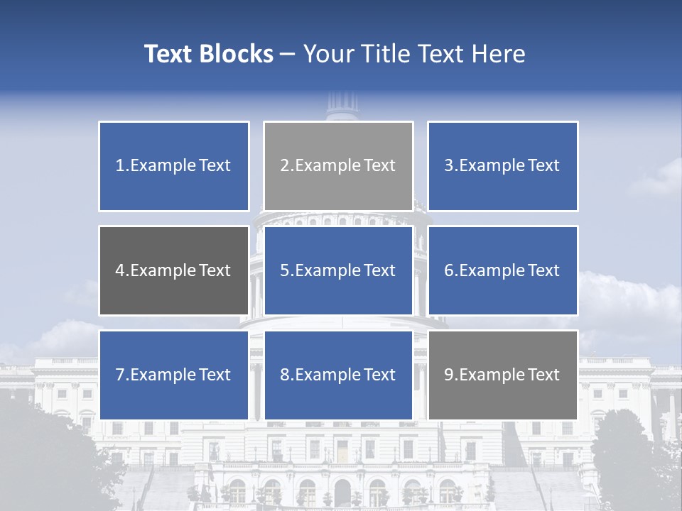 A White Building With A Blue Sky In The Background PowerPoint Template