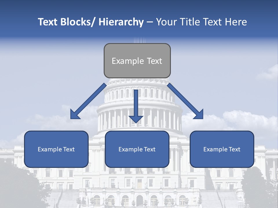 A White Building With A Blue Sky In The Background PowerPoint Template