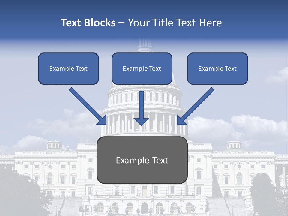 A White Building With A Blue Sky In The Background PowerPoint Template