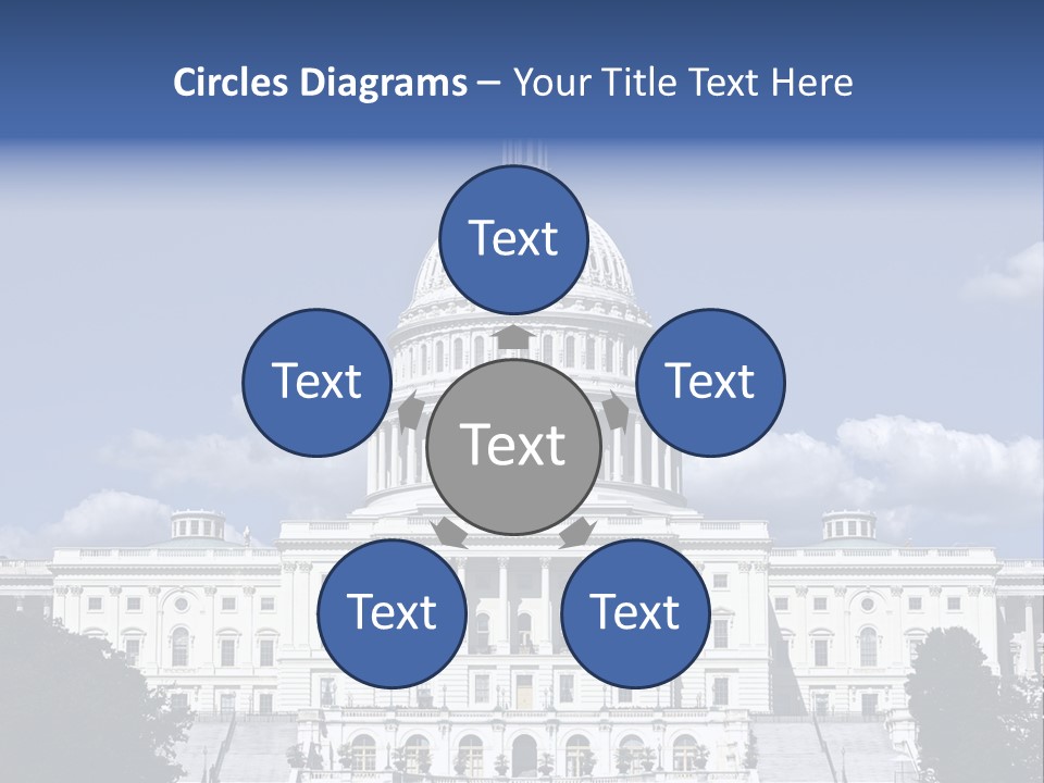 A White Building With A Blue Sky In The Background PowerPoint Template