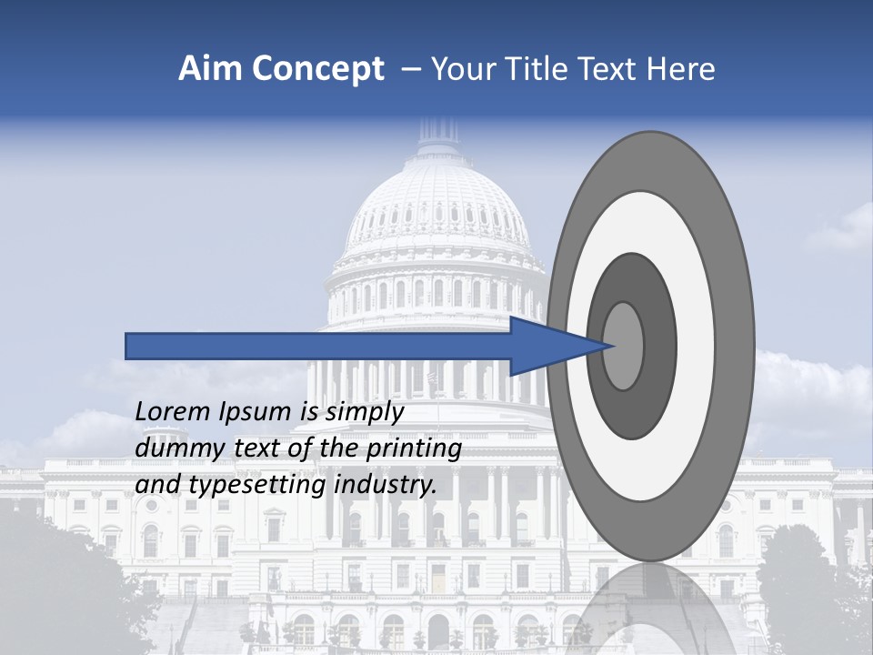 A White Building With A Blue Sky In The Background PowerPoint Template