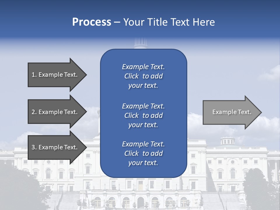 A White Building With A Blue Sky In The Background PowerPoint Template