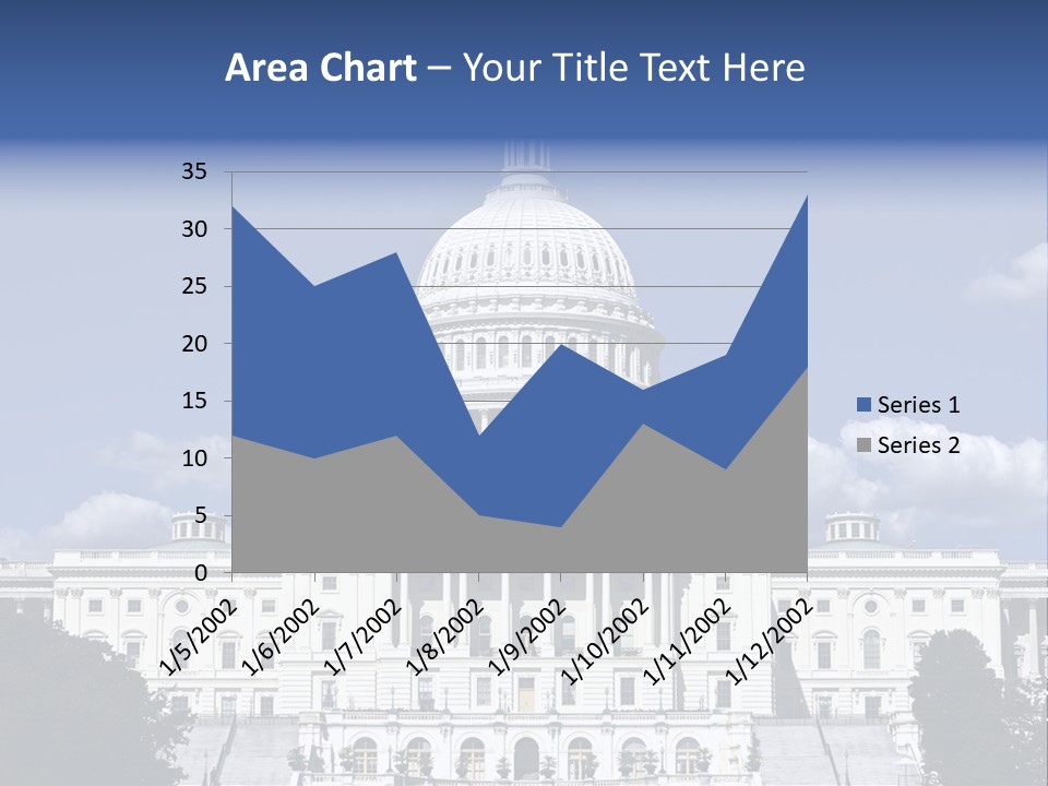 A White Building With A Blue Sky In The Background PowerPoint Template