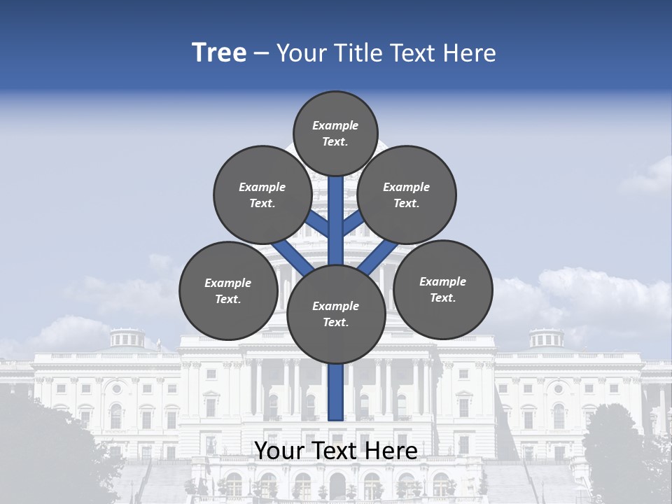 A White Building With A Blue Sky In The Background PowerPoint Template