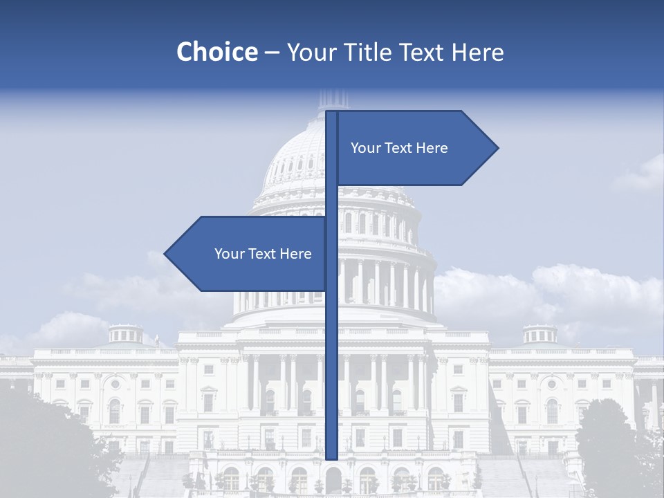 A White Building With A Blue Sky In The Background PowerPoint Template