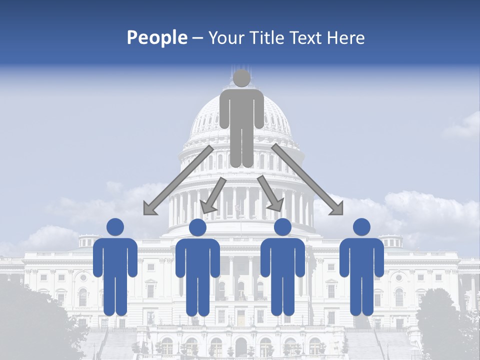 A White Building With A Blue Sky In The Background PowerPoint Template