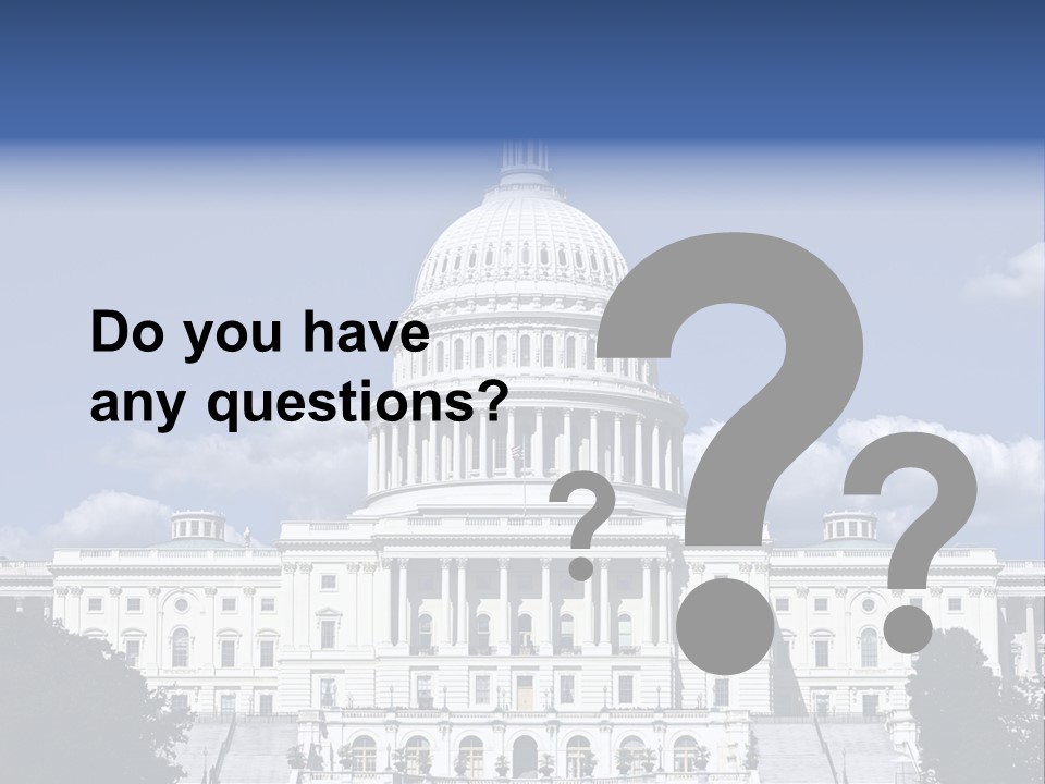 A White Building With A Blue Sky In The Background PowerPoint Template