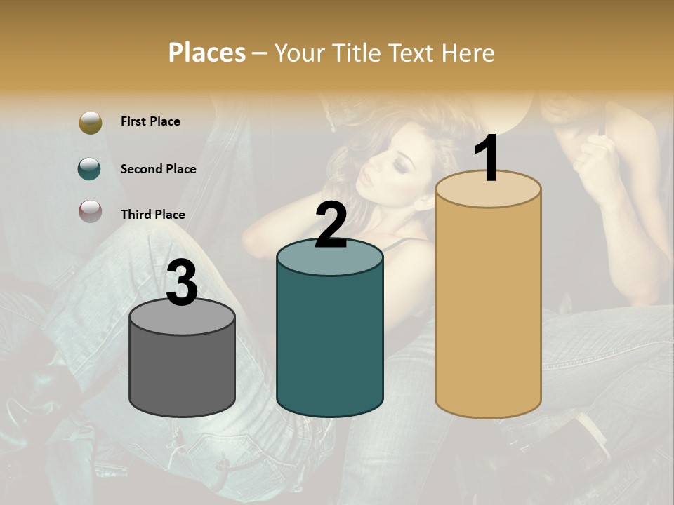 A Man And A Woman Sitting On A Couch PowerPoint Template