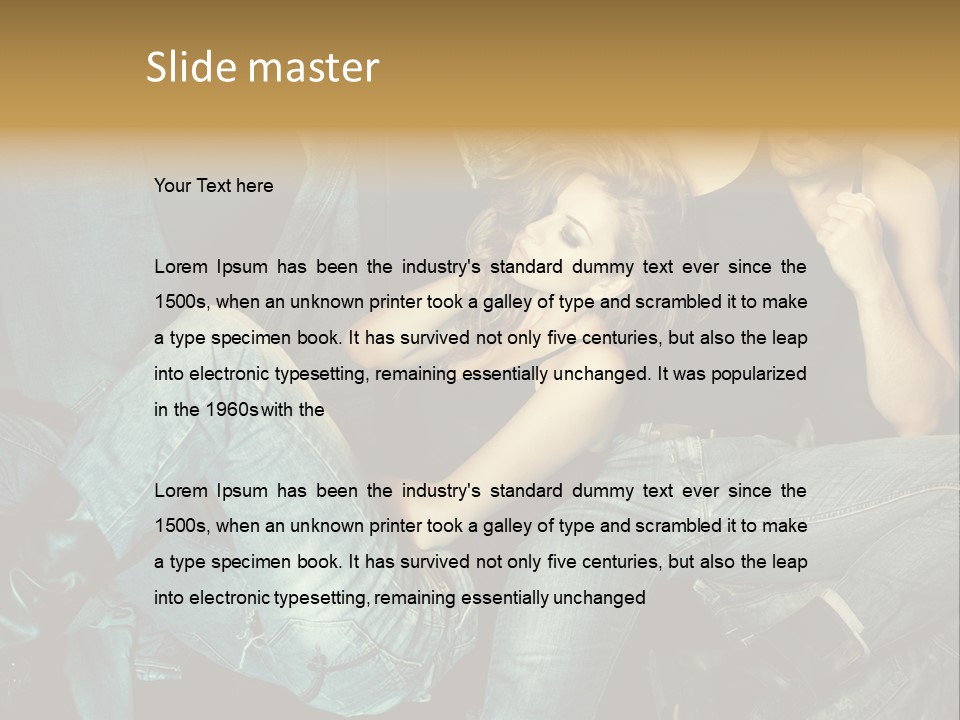 A Man And A Woman Sitting On A Couch PowerPoint Template