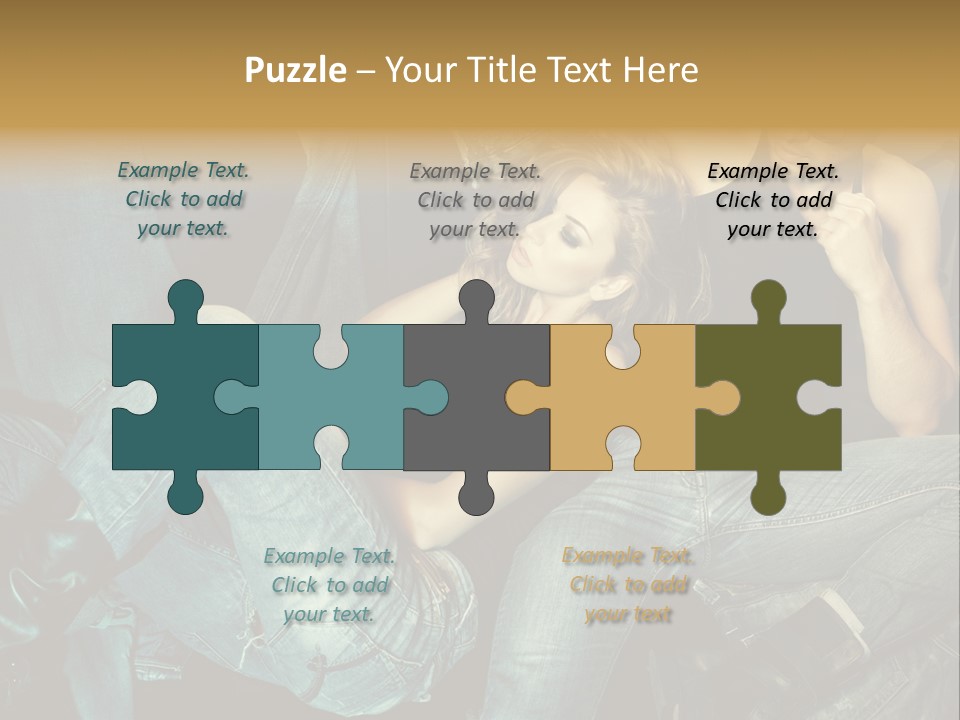 A Man And A Woman Sitting On A Couch PowerPoint Template