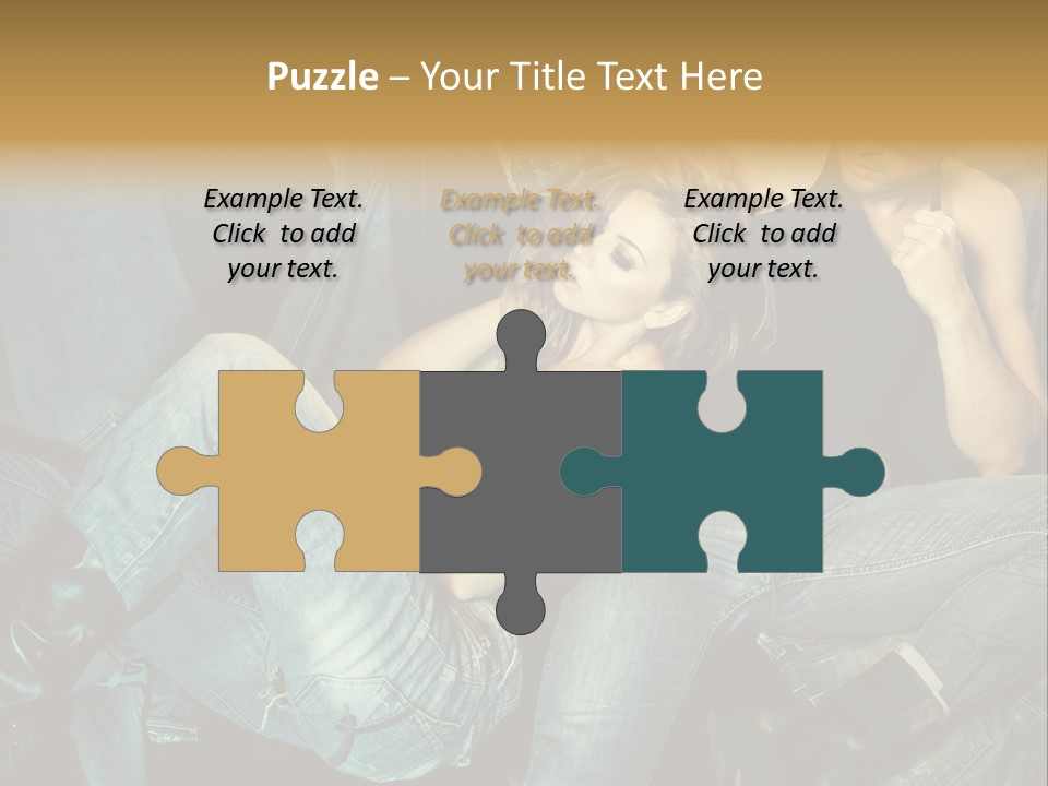 A Man And A Woman Sitting On A Couch PowerPoint Template