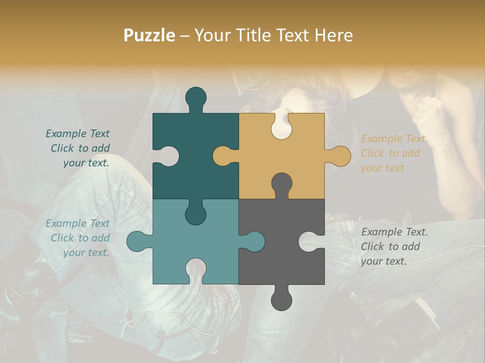 A Man And A Woman Sitting On A Couch PowerPoint Template