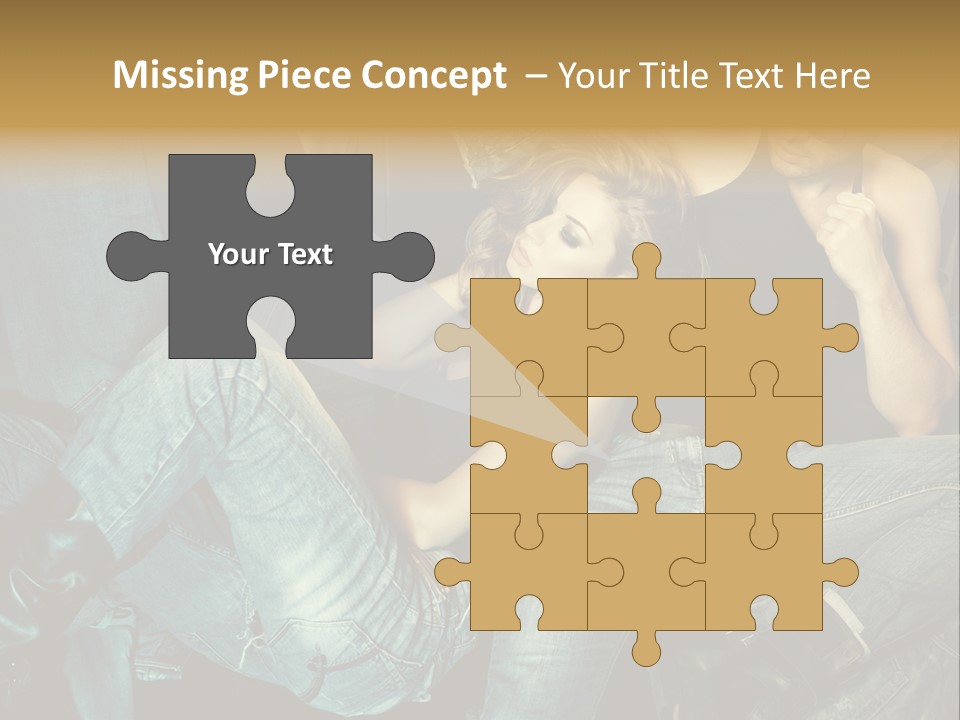 A Man And A Woman Sitting On A Couch PowerPoint Template