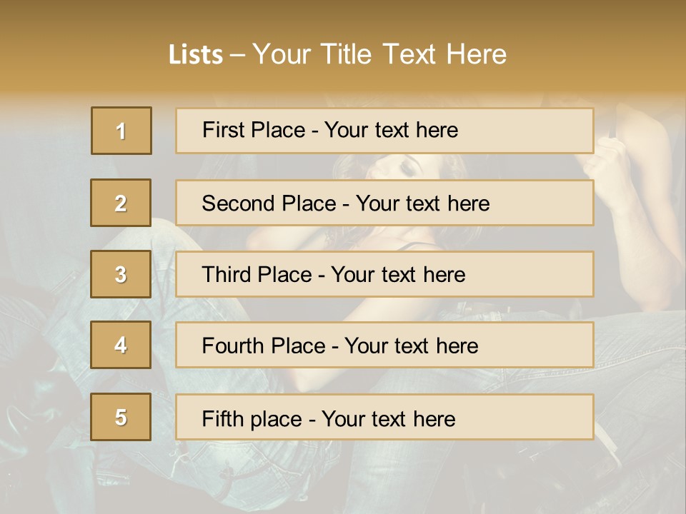 A Man And A Woman Sitting On A Couch PowerPoint Template