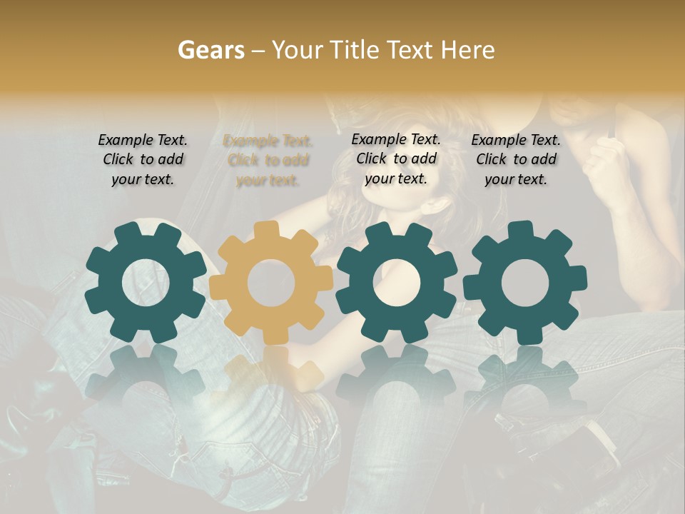 A Man And A Woman Sitting On A Couch PowerPoint Template