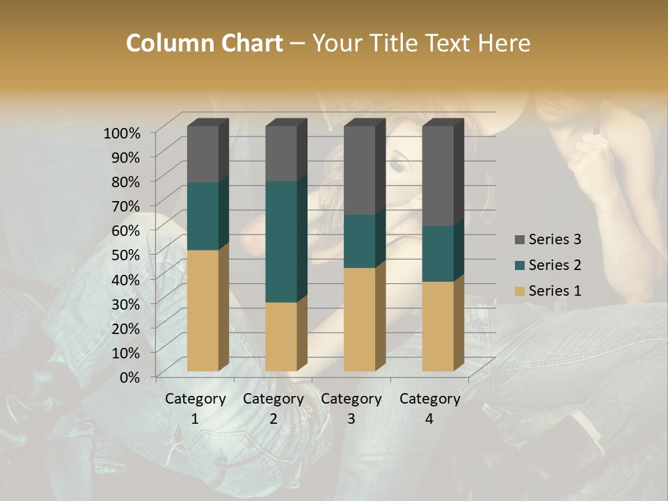 A Man And A Woman Sitting On A Couch PowerPoint Template