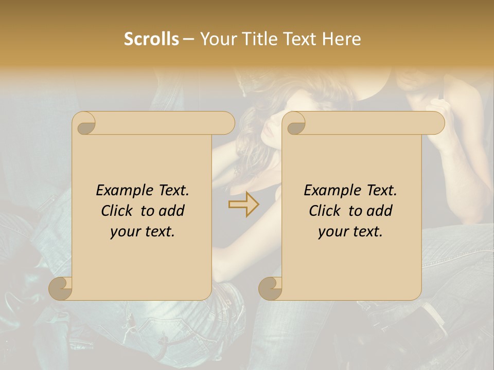 A Man And A Woman Sitting On A Couch PowerPoint Template