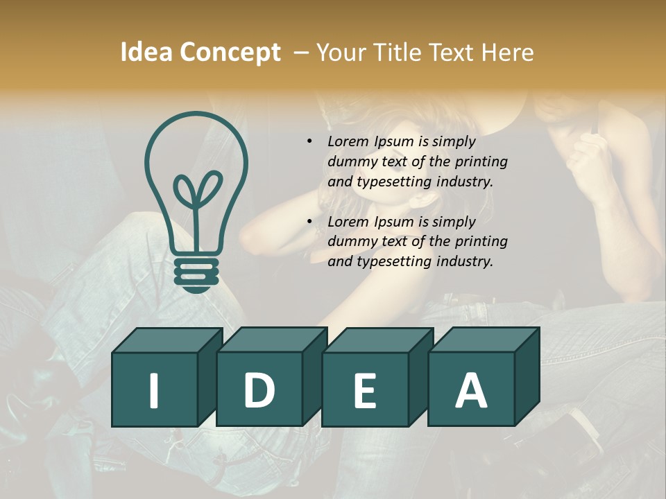 A Man And A Woman Sitting On A Couch PowerPoint Template