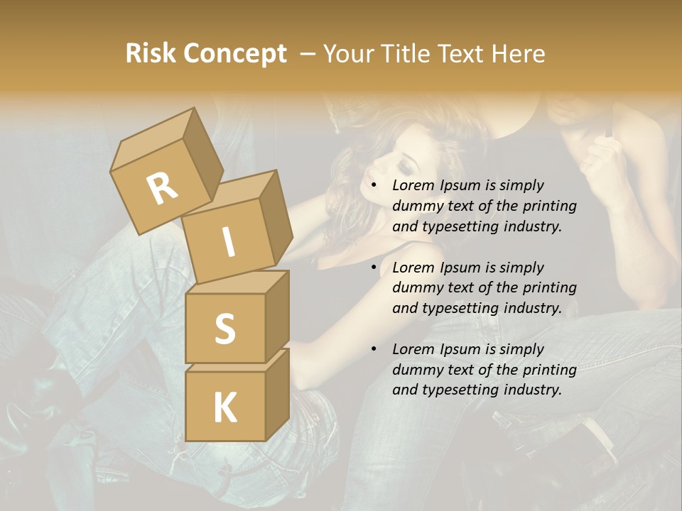 A Man And A Woman Sitting On A Couch PowerPoint Template