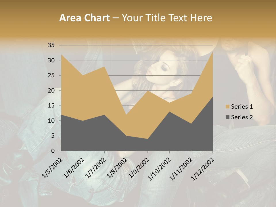 A Man And A Woman Sitting On A Couch PowerPoint Template