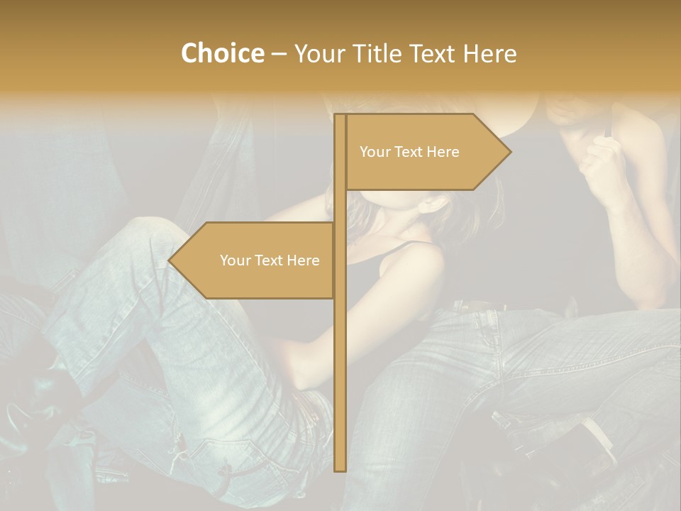 A Man And A Woman Sitting On A Couch PowerPoint Template