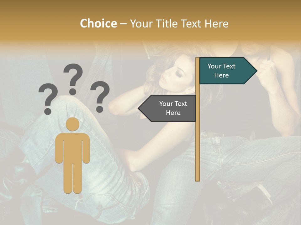 A Man And A Woman Sitting On A Couch PowerPoint Template