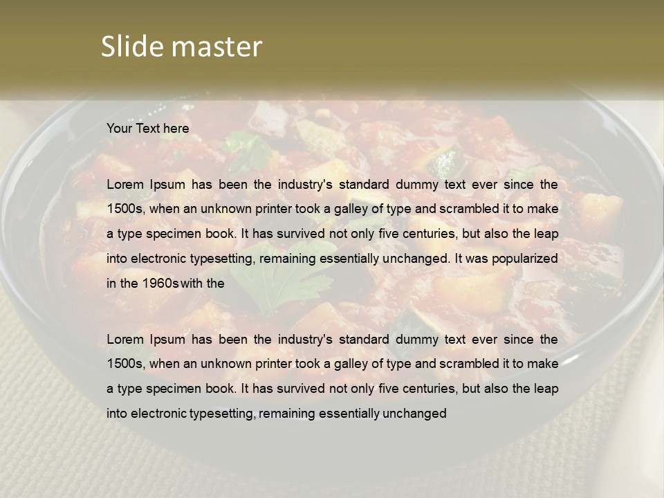 A Bowl Of Soup With Bread On The Side PowerPoint Template