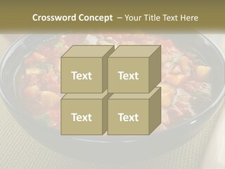 A Bowl Of Soup With Bread On The Side PowerPoint Template