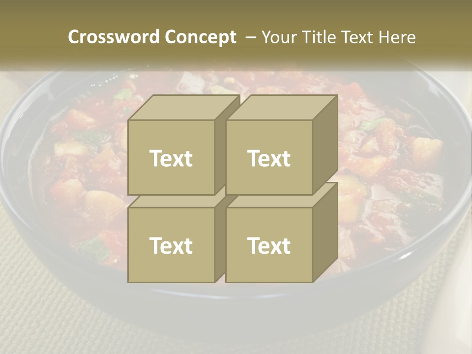 A Bowl Of Soup With Bread On The Side PowerPoint Template