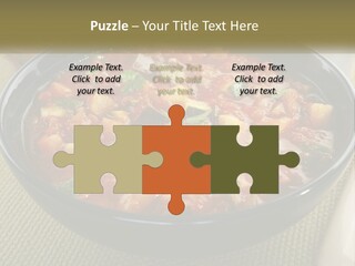 A Bowl Of Soup With Bread On The Side PowerPoint Template