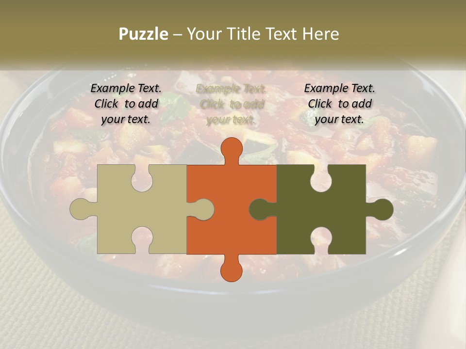 A Bowl Of Soup With Bread On The Side PowerPoint Template