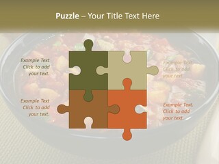 A Bowl Of Soup With Bread On The Side PowerPoint Template