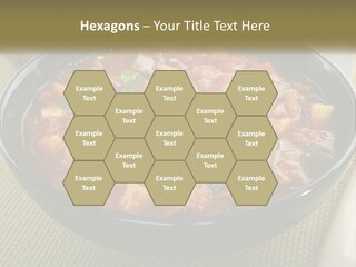 A Bowl Of Soup With Bread On The Side PowerPoint Template