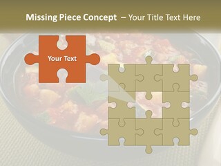 A Bowl Of Soup With Bread On The Side PowerPoint Template