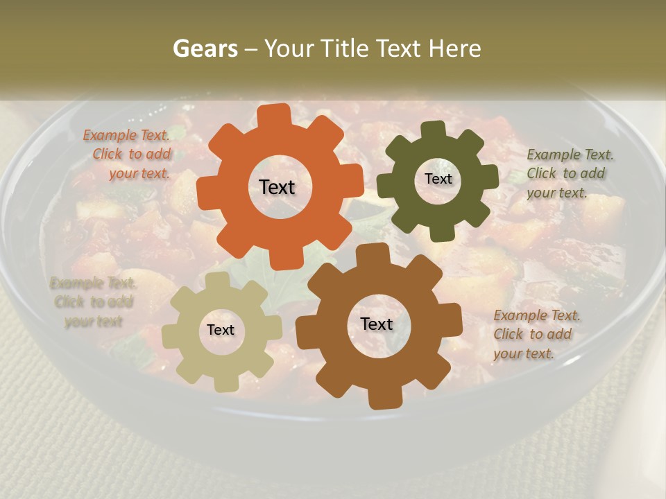 A Bowl Of Soup With Bread On The Side PowerPoint Template