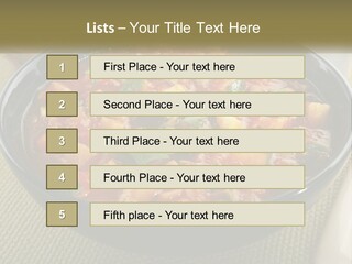A Bowl Of Soup With Bread On The Side PowerPoint Template