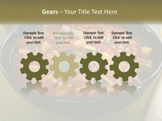 A Bowl Of Soup With Bread On The Side PowerPoint Template